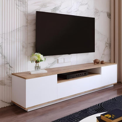 Tv Unit White & Wooden - 160 x 40 x 40 cm | TV53