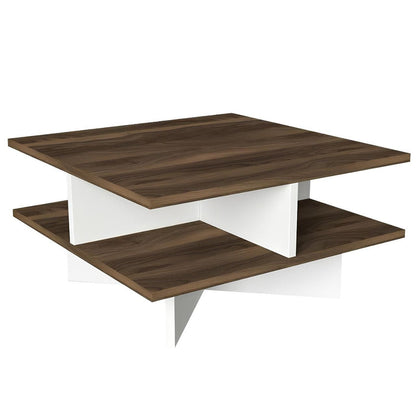 Table Unit White & Wooden - 80 x 80 x 40 cm | TA75