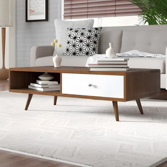 Table Unit White & Brown - 100 x 50 x 40 cm | TA39