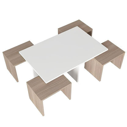 Table Unit White & Wooden - 100 x 60 x 45 cm | TA37