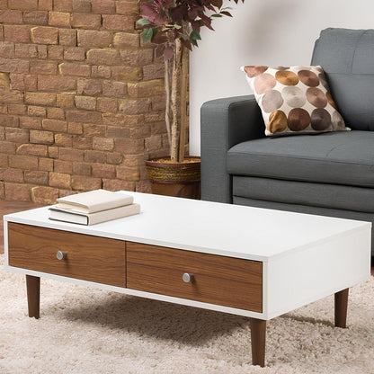 Table Unit White & Brown - 100 x 50 x 40 cm | TA29