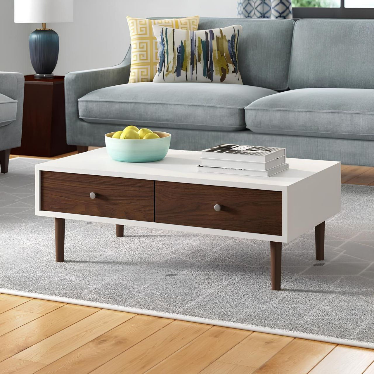 Table Unit White & Brown - 100 x 50 x 40 cm | TA29