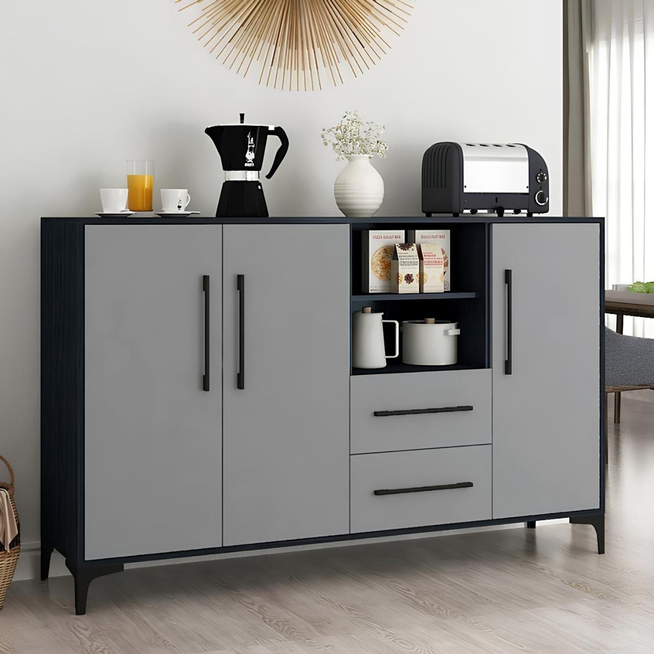 Buffet | Gray & Black | 120 x 40 x 100 | BT8