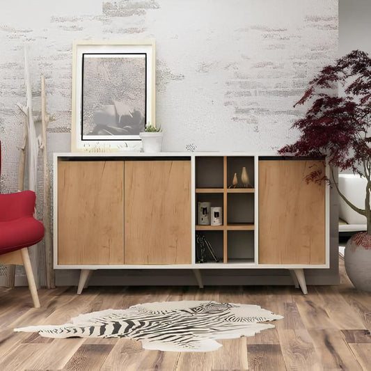 Buffet | White & Wooden | 150 x 40 x 90 | BT43