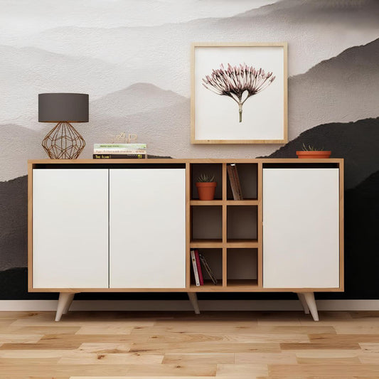 Buffet | White & Wooden | 150 x 40 x 90 | BT6
