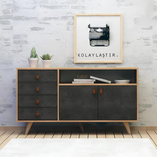 Buffet | Black & Wooden | 150 x 40 x 90 | BT39