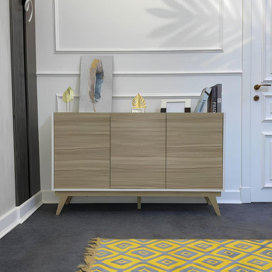 Buffet | White & Wooden | 140 x 40 x 90 | BT3