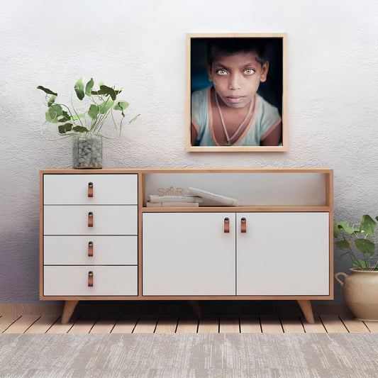 Buffet | White & Wooden | 150 x 40 x 90 | BT4