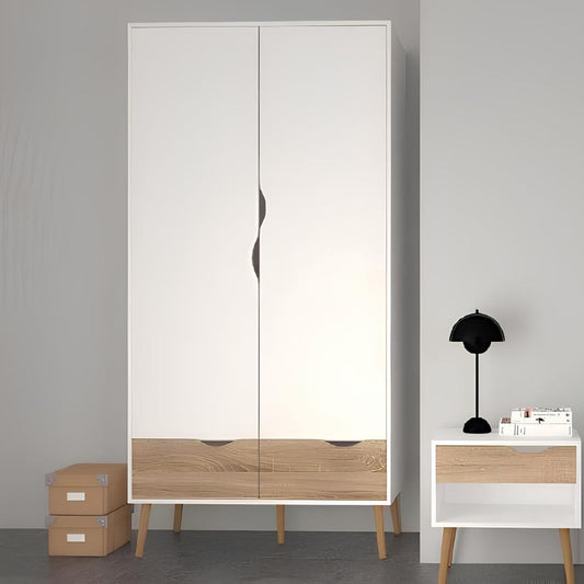 Wardrobe | Wooden & White | 80 x 50 x 220 cm | WD52