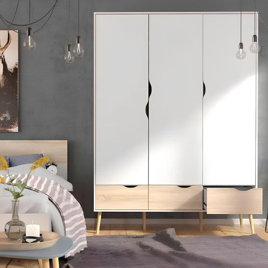 Wardrobe | Wooden & White | 120 x 50 x 200 cm | WD53