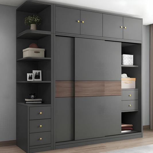 Wardrobe | Brown & Black | 240 x 50 x 240 cm | WD56