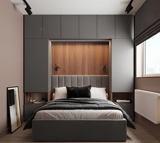 Full Bedroom Set | Black & Wooden | 2 pieces  | BDR 3
