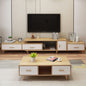 Living Room Set White & Wooden - 220 x 40 x 40 cm | SET8