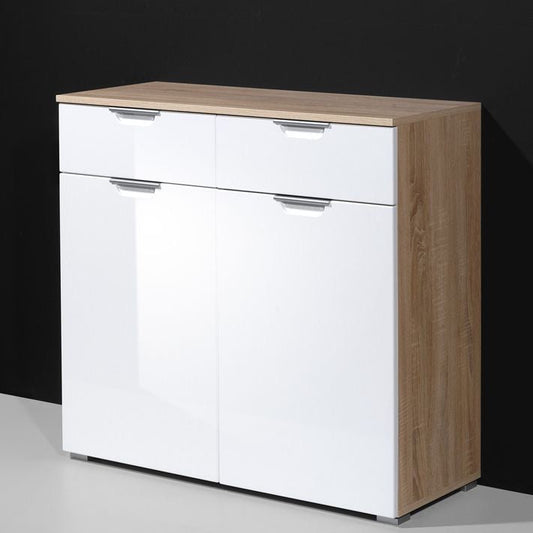 Shoe Closet White & Wooden - 100 x 40 x 100 cm | SU75
