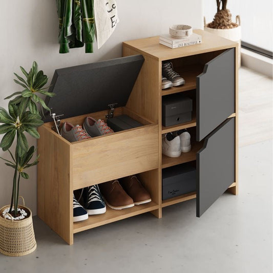 Shoe Closet | Wooden & Black | 100 x 40 x 70 cm | SU83