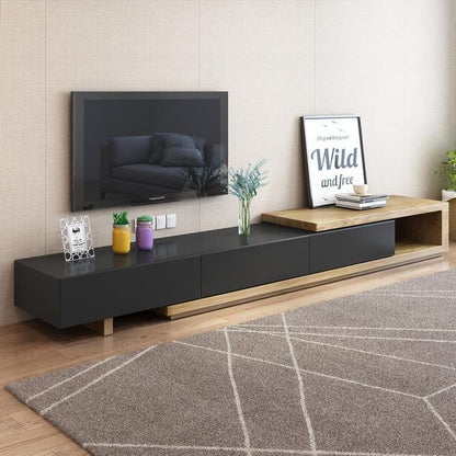 Tv Unit Black & Wooden - 220 x 40 x 40 cm | TV3