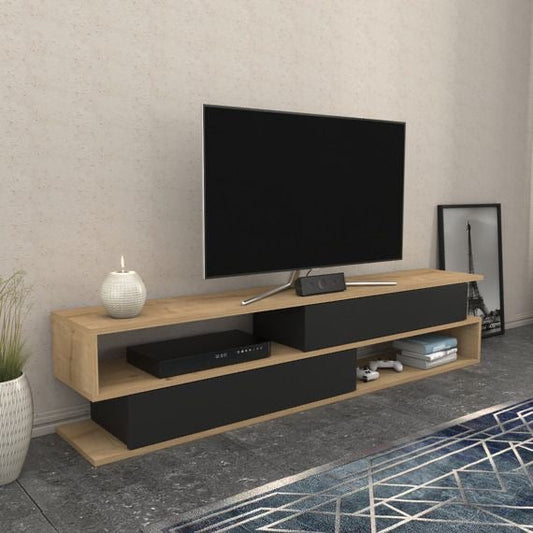 Tv Unit Wooden & Black - 160 x 30 x 40 cm | TV80