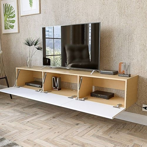Tv Unit Wooden & White - 140 x 40 x 40 cm | TV93