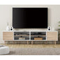 Tv Unit White & Wooden - 200 x 40 x 40 cm | TV96